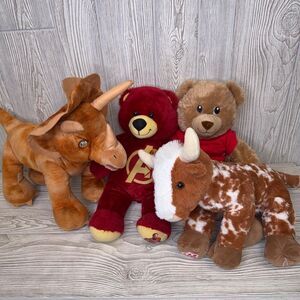 Lot of 5 Build-A-Bear Workshop Plush Highland Cow Triceratops Avengers Bear